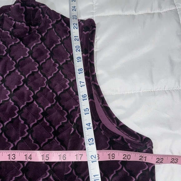 #1281F Women’s Vest CHARTER CLUB size XL purple velour jacket - Picture 8 of 8